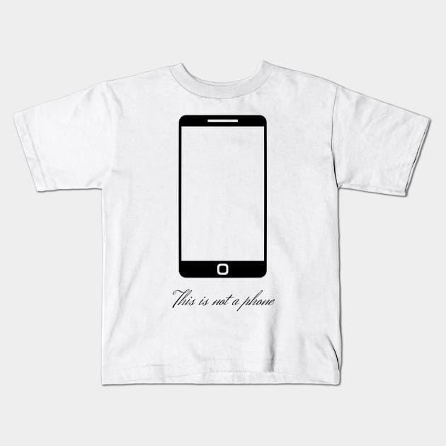 This is not a phone (black design) Kids T-Shirt by firstsapling@gmail.com